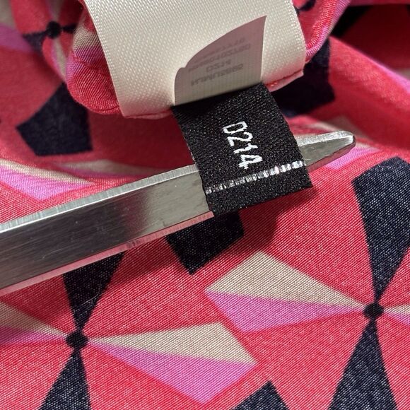 Kate Spade Silk Blend Dress Diamond Pinwheel Print Womens Large Pink Black READ - Picture 12 of 12
